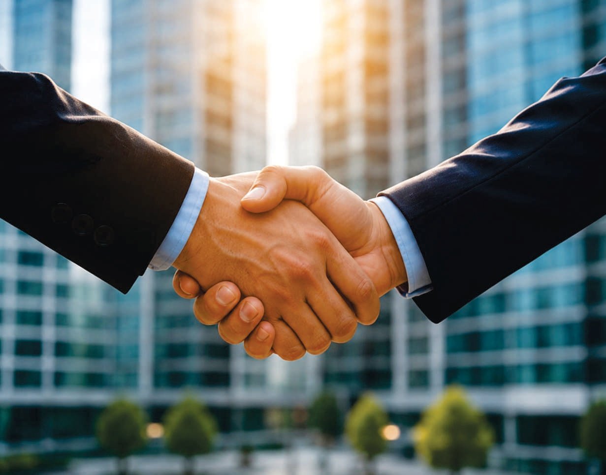 Pride Facility Solutions client partnership handshake